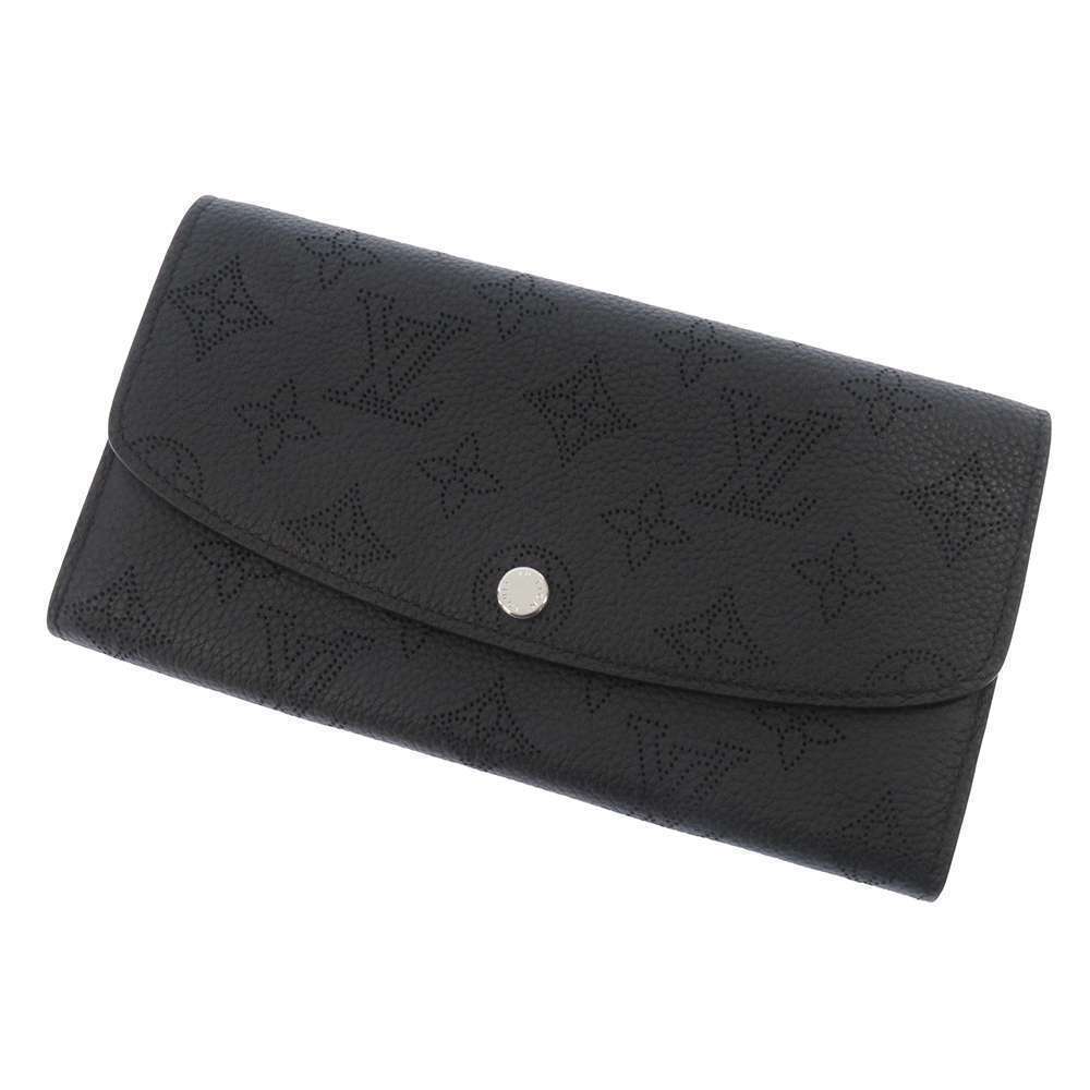Louis Vuitton Monogram Mahina Portefeuille Wallet Iris Long Black